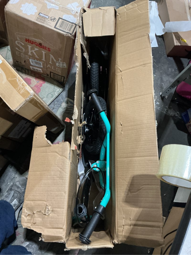 Condition photo showing Good Condition for joystar kick scooter for kids 5+ teens & youth, lightweight kids scooter with adjustable handlebar, 2 wheel scooter for boys & girls, 12" inflatable wheels rear drum brakes black