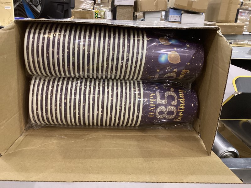 350PCS 85th Birthday Party Decorations for 50 Guests Blue and Gold Party Supplies for Men Include Di