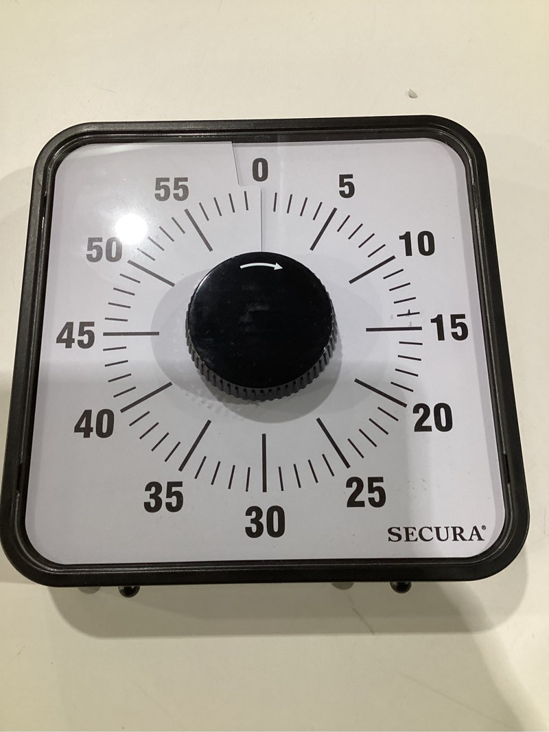 Condition photo showing Good Condition for Secura 60-Minute Visual Countdown Timer, 7.5-Inch Oversize Classroom Visual Timer for Kids and Adults, Durable Mechanical Kitchen Timer Clock with Magnetic Backing (Blue) Blue & Black