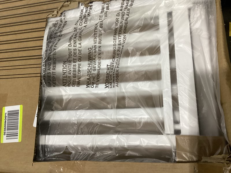 Condition photo showing New/Like New for 78.74" extra tall cat gate for doorway, wide adjustable 27.56"-32.28" no drilling pet proof safety door gate, pressure mount full dog barrier for stairs kitchen house-white w27.56-32.28"