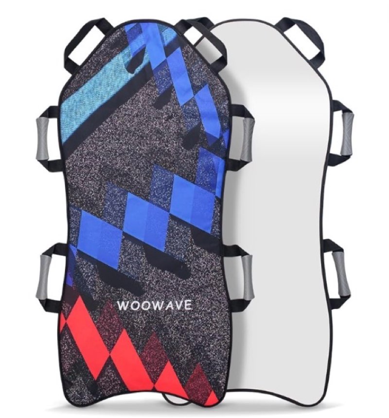 WOOWAVE 45"×18" Foldable Snow Sled?Fits 2 Children or 1 Adult?Ultra Portable, Strong and Durable, Sturdy Fabric Stitching, Handles with Steering?Kid's Winter Fun
