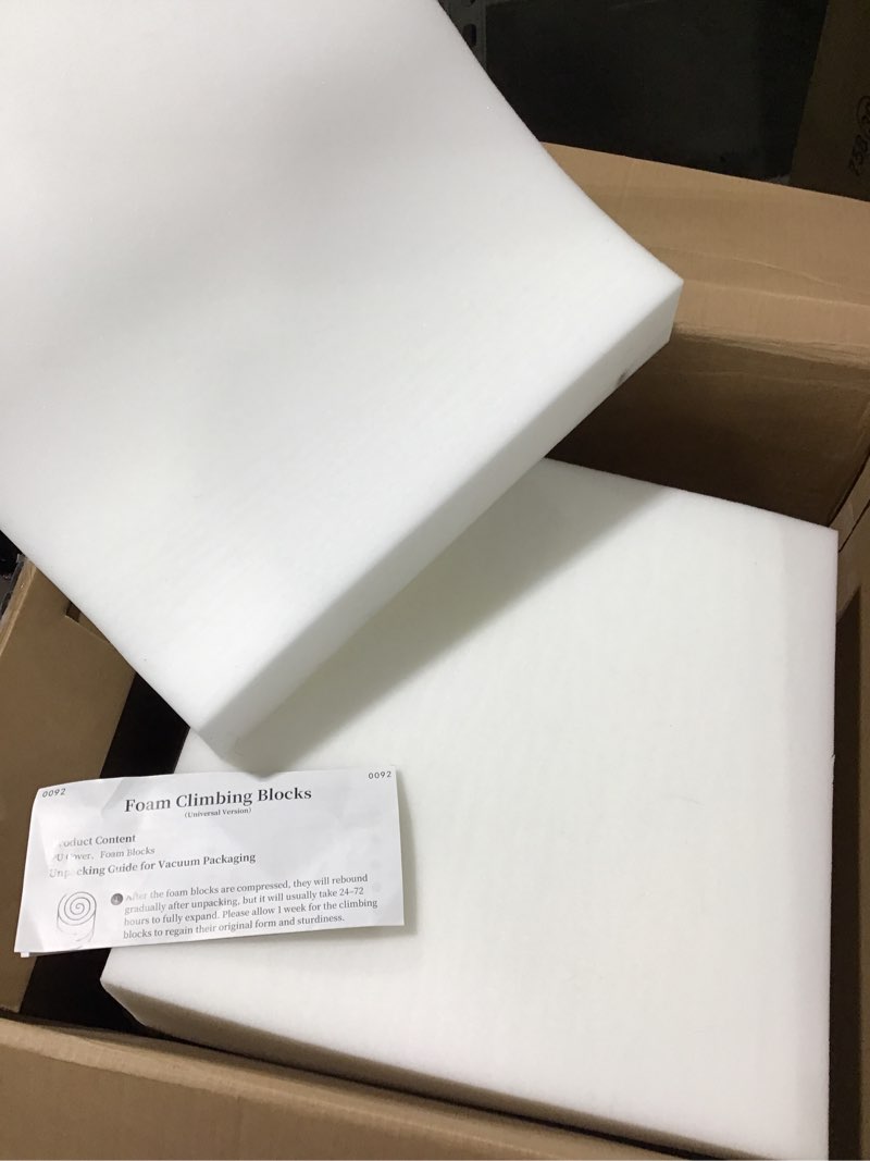 Condition photo showing As Is for Sumbababy Climbing Foam Blocks for Toddlers: Waterproof Pu Leather Soft Climber - 4 Pcs Toddler Indoor Climbing Toys - Kids Outdoor Playground Playset Best Gift Preschool Daycare Supplies Grey/White