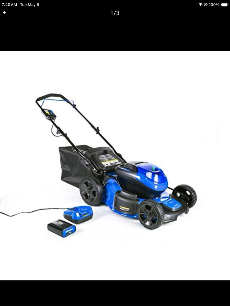 SIMILAR TO STOCK PRODUCT.. POSSIBLY INCOMPLETE .. Kobalt 40-Volt 21-in Brushless Battery Push Lawn Mower 6 Ah