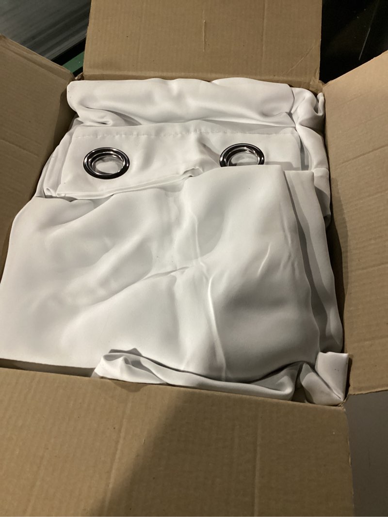 Condition photo showing Good Condition for MIULEE Room Darkening Curtains Thermal Insulated Black Out Drapes Solid Window Treatment Grommet Light Blocking Blackout Curtain for Living Room Bedroom 2 Panels Set 52 x 84 inch Length Pure White Pure White 52"W x 84"L (Pack of 2)