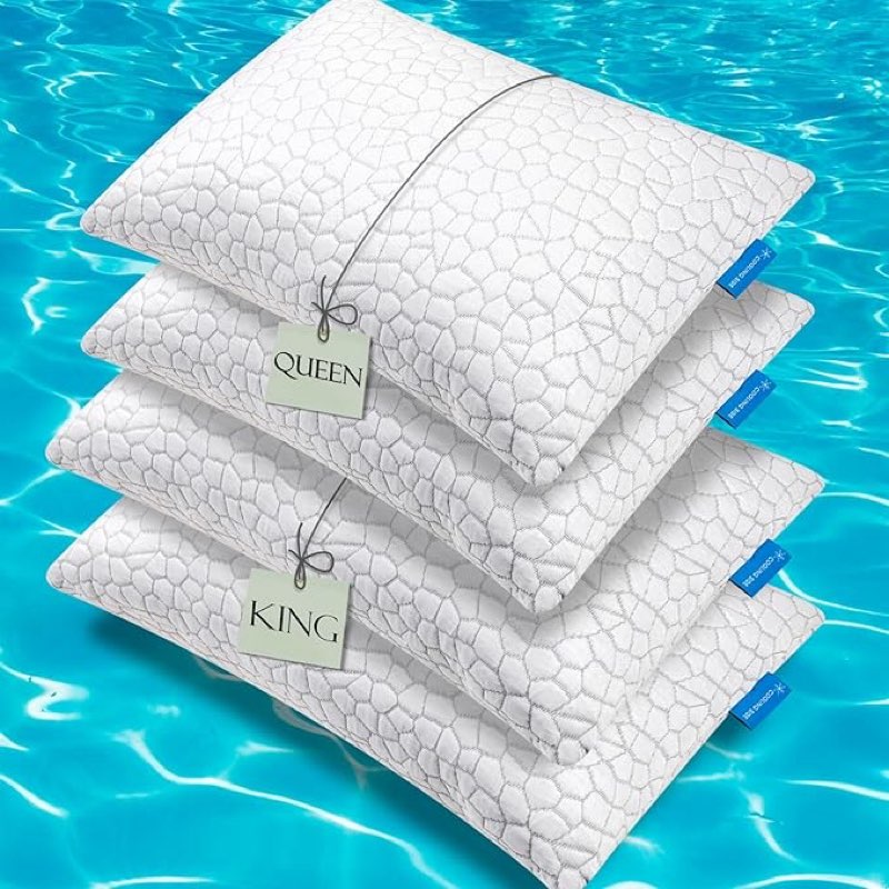 SUPA MODERN  1Pack Shredded Memory Foam Pillows for Sleeping Pillow with Adjustable Loft Hypoallergenic Bed Pillows for Side and Back Sleepers Removable