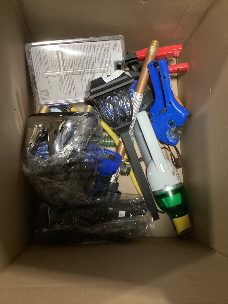 Condition photo showing As Is for title assorted home improvement lot (tool screw,home accessories etc.)