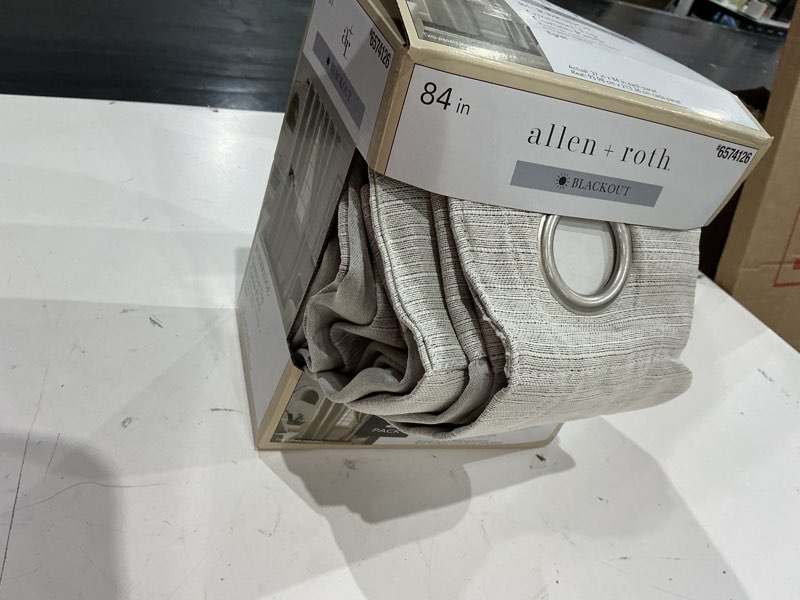 allen + roth 84-in egret blackout grommet curtain panel pair
