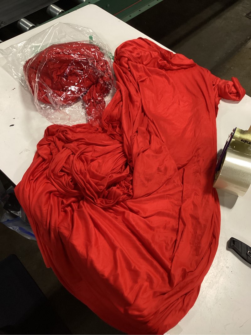 Condition photo showing As Is for red backdrop curtains 2 panels-wrinkle-free polyester photography drapes party photo backgrounds for wedding christmas photo backdrops, 4ftx10ft