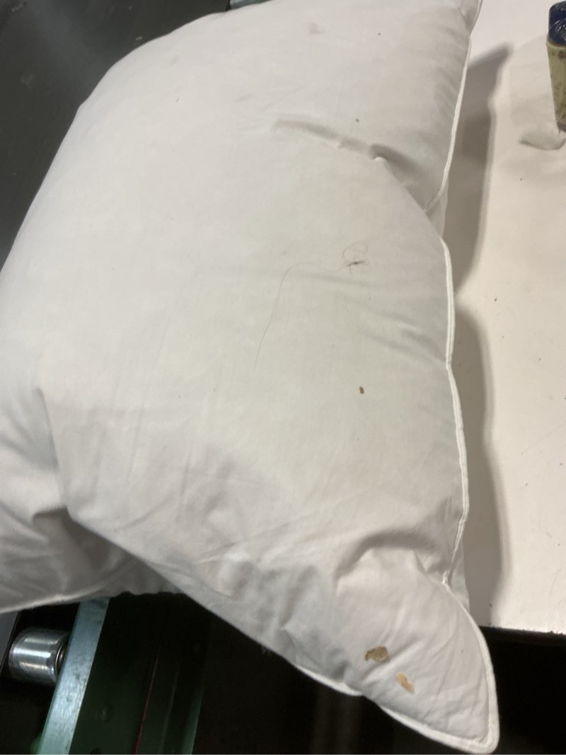 Condition photo showing As Is for BHZ Goose Down Feather Pillows Queen Size - Hotel Collection Bed Pillows for Sleeping Soft Pillow for Side and Back Sleepers with 100% Cotton Fabric White Queen (Pack of 1)