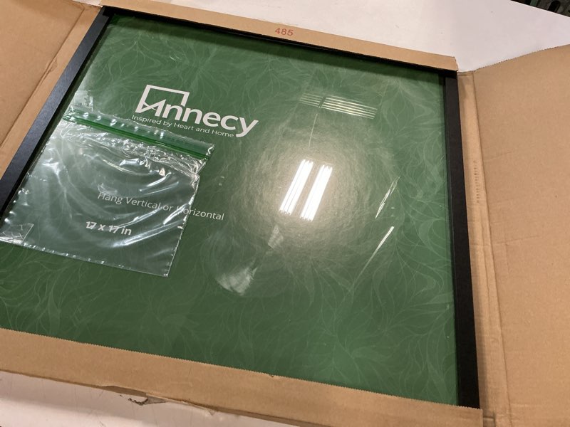 Condition photo showing Good Condition for Annecy 17x17 Picture Frame Black?1 Pack?, 17 x 17 Picture Frame for Wall Decoration, Classic Black Minimalist Style Suitable for Decorating Houses, Offices, Hotels