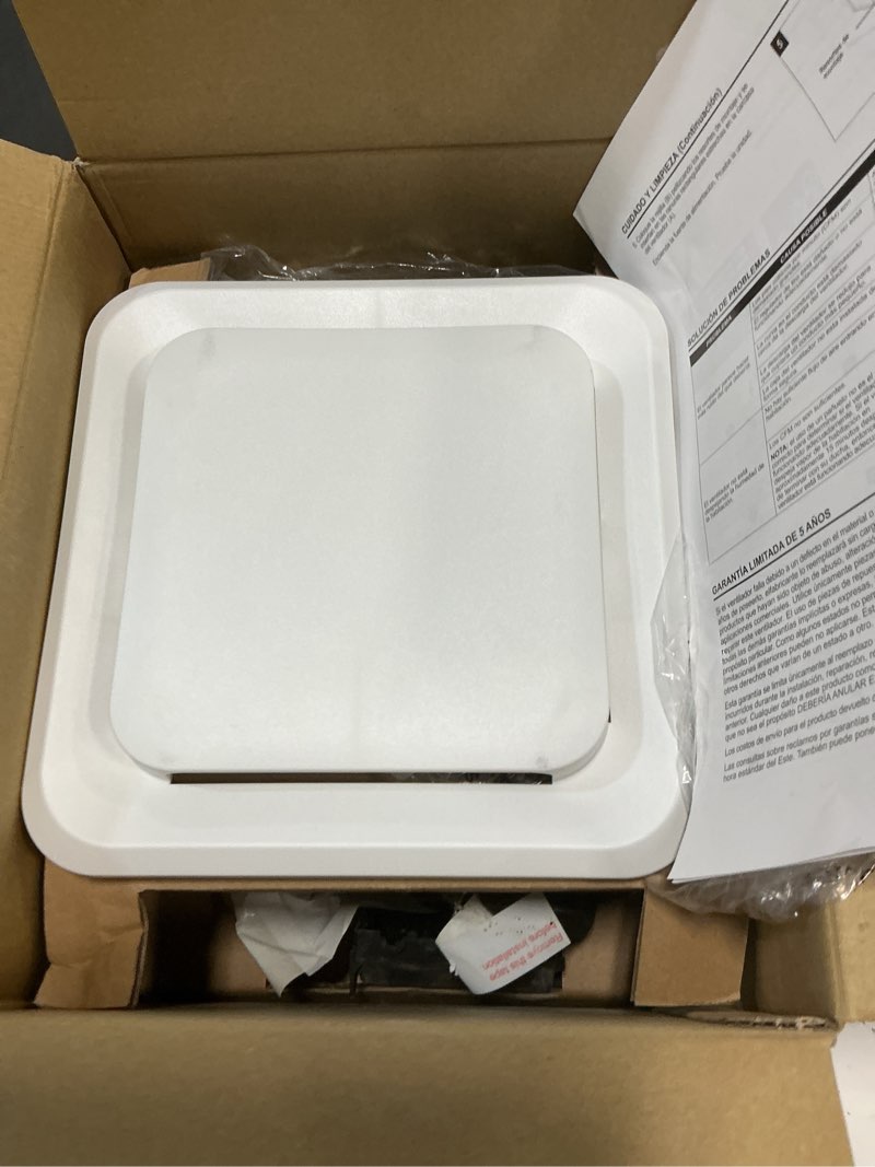 Condition photo showing As Is for utilitech 1.0-sone 80-cfm white decorative lighted bathroom fan