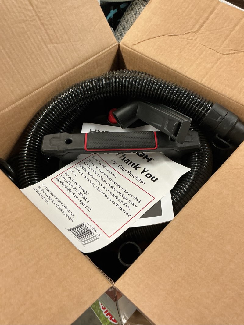 Condition photo showing As Is for hyper tough 3 gallon wet dry vac