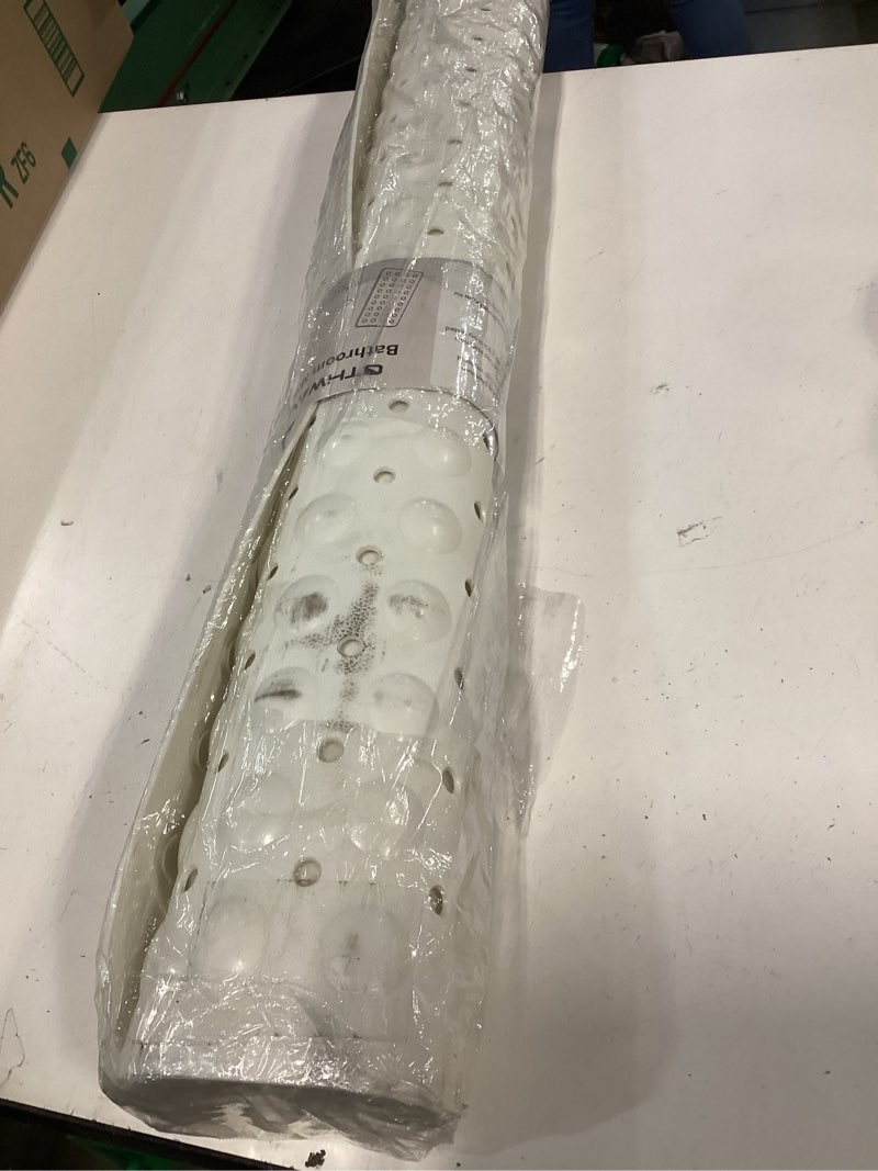 Condition photo showing As Is for OTHWAY Extra Large Shower Mat 47"x 32", TPE Non Slip Shower Mat for Shower Stall, Inside Walk in Shower Mats with Drain Holes Suction Cups, Anti-Slip for Elderly Kids (Apricot)