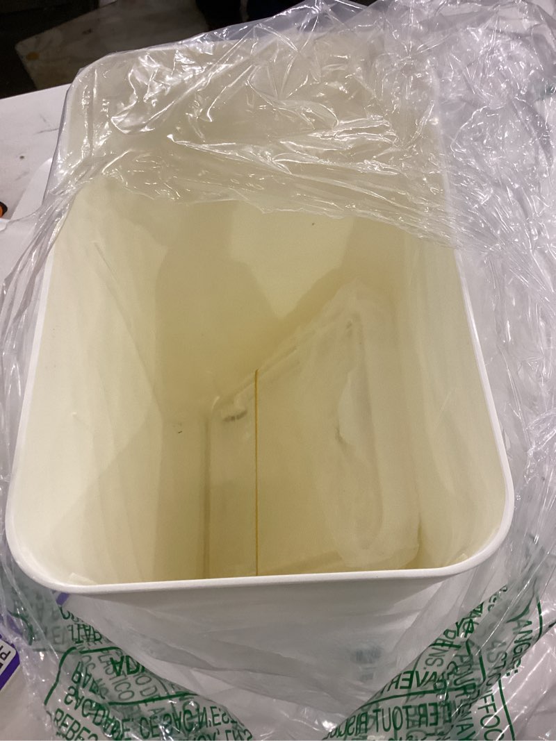 N. NETDOT 3 Gallon Small Trash Can with Lid, Bathroom Garbage Can with Pop-Up Lid, Waste Basket for Bathroom, Kitchen, Bedroom, Powder Room, Craft Room, Office, College (Off White) 3gal Off White