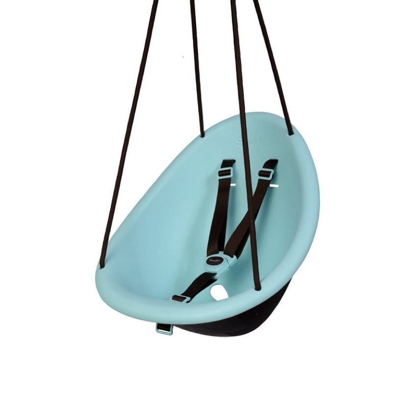Swurfer Kiwi Baby - Toddler Swing with Foam-Lined Shell, Indoor and Outdoor Toy, Ages 6 Months+, Blue (color may vary)