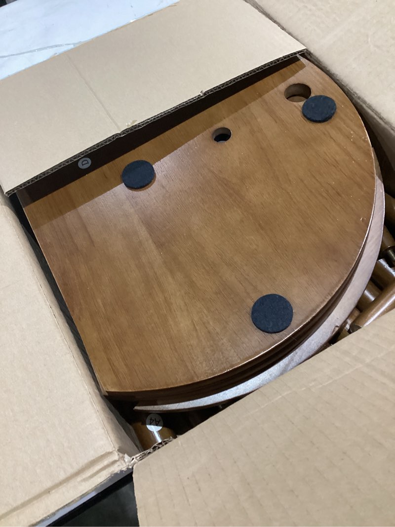 Condition photo showing Good Condition for Solid Wood Rotary Coat Rack, Freestanding Coat Rack with 3 Shelves and 9 Hooks, Coat tree for Bedroom, Entryway, Livingroom, Coat Hanger Stand for Coats, Scarves, Handbags (Walnut)