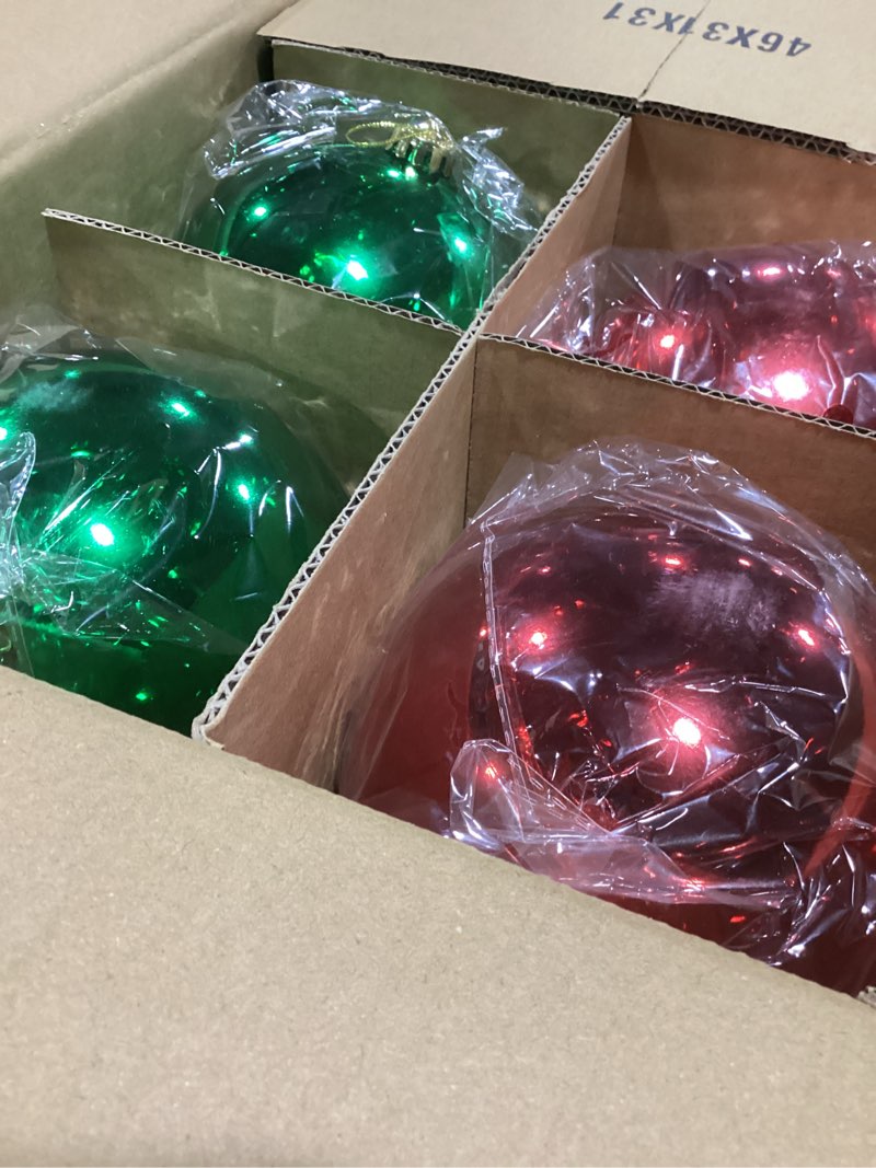 Condition photo showing Good Condition for ShinyRelief 12 Pcs 6" Large Christmas Ball Ornaments Jumbo Big Christmas Tree Hanging Ornaments Gian