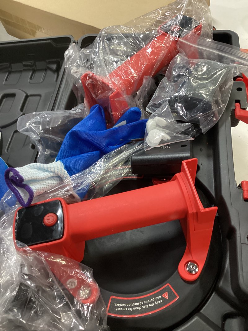Condition photo showing Good Condition for 880 lbs 8" electric suction cup 2 pack, heavy duty vacuum suction cups with digital display and auto refill pump, glass suction cups to lift large glass, tile suction cup tool for glass, tile, ceramic 8-inch (2pcs with 4 batteries)