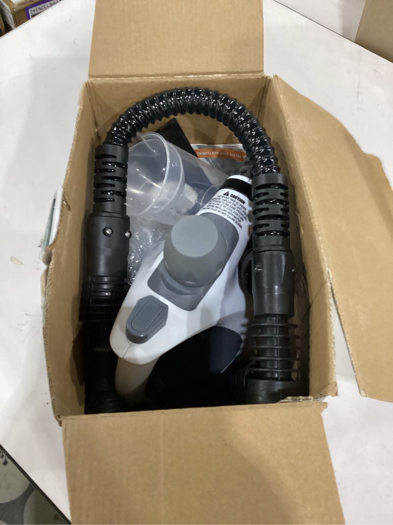 Condition photo showing As Is for missing parts, not tested**** pressurized handheld multi-surface natural steam cleaner with 12 pcs accessories, multi-purpose steamer for home use, steamer for cleaning floor, upholstery, grout and car (grey) (grey)