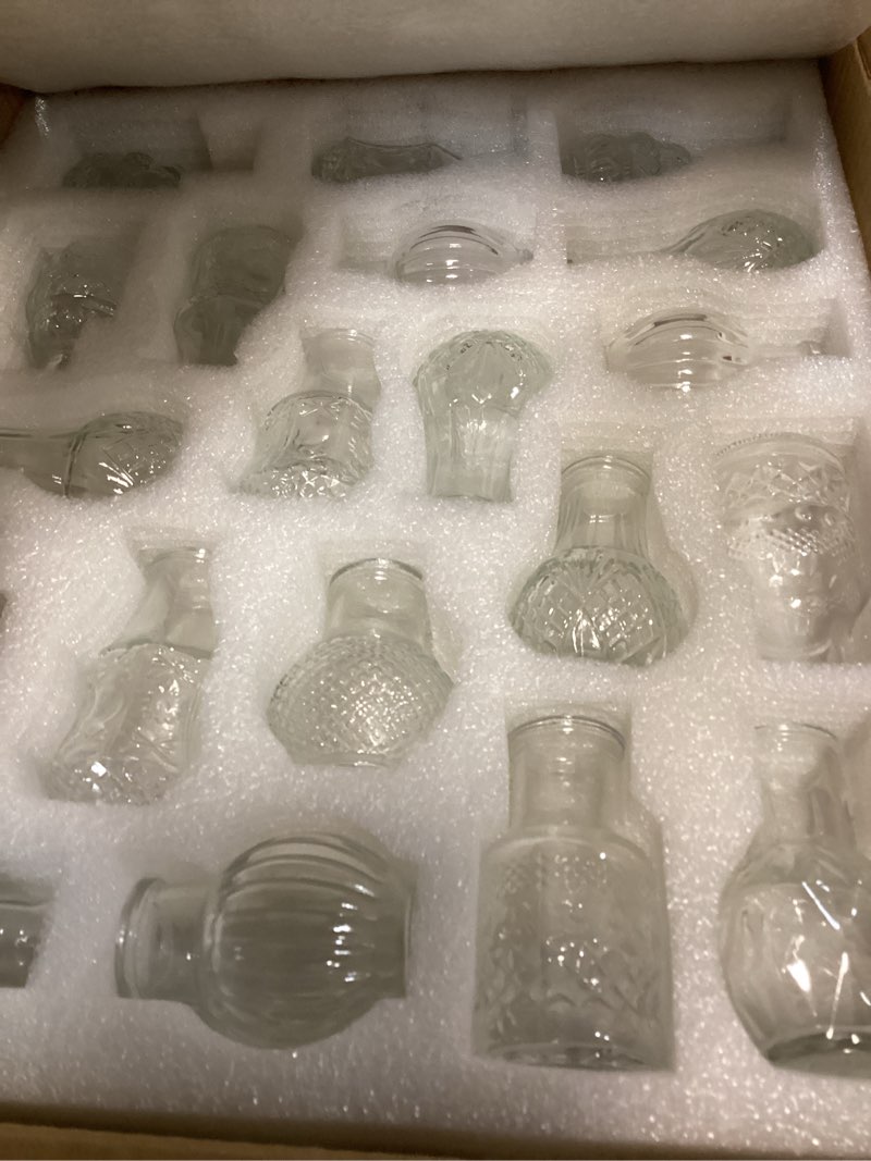 Condition photo showing New/Like New for glasseam small bud vases for centerpieces: 40pcs mini clear glass vase set for flowers decor wedding party baby shower dining - 2.7" tiny table decorations centerpiece clear 40