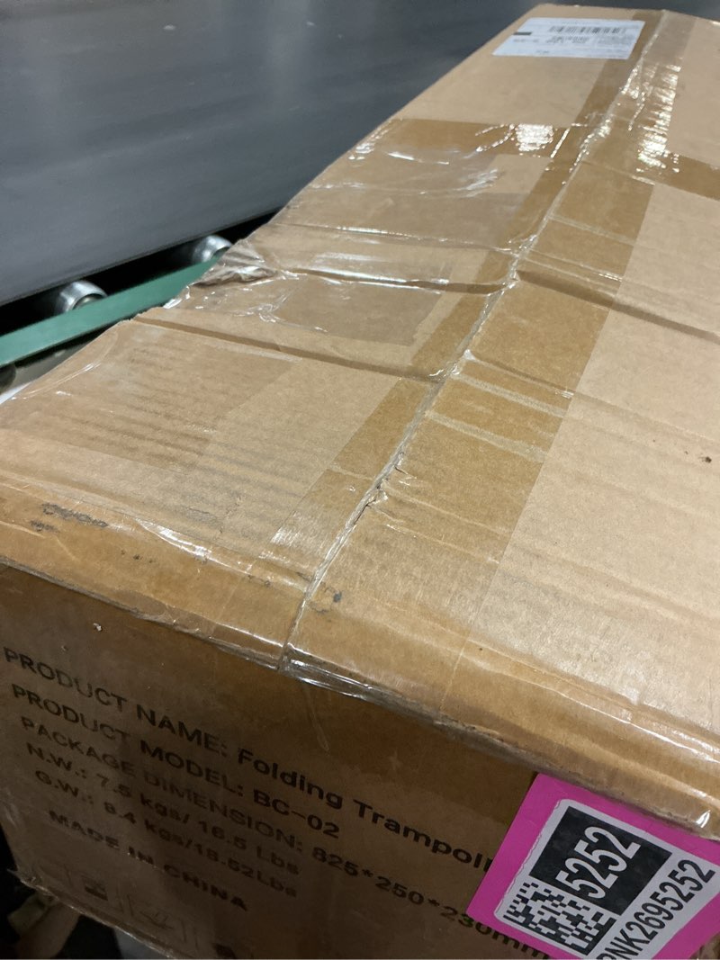 Condition photo showing Good Condition for HXD-ERGO 42'' Foldable Mini Trampoline, Rebounder Trampoline with Adjustable Foam Handle, Fitness Trampoline for Indoor, Outdoor, Home Gym,Max Load 460lbs Blue