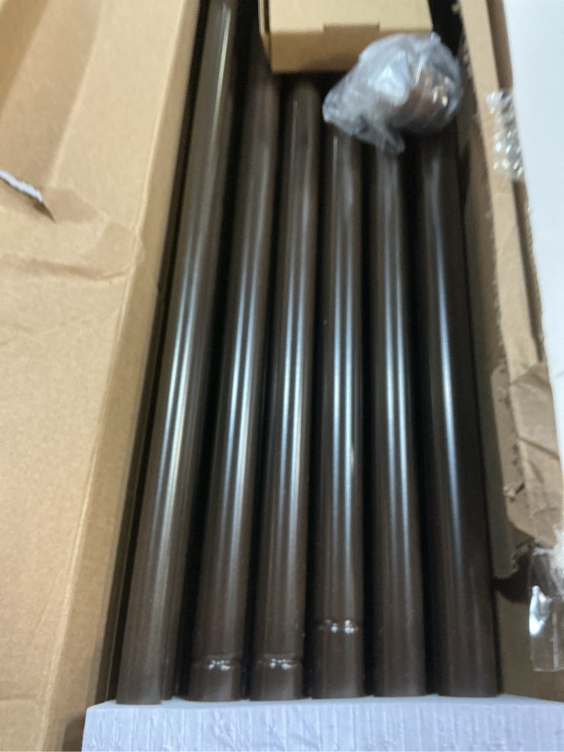 Condition photo showing As Is for TONIAL1 Inch Double Curtain Rods 140 to 195 Inches, Heavy Duty Decorative Long Drapery Rod for Windows 128 to 190 Inches (5.75 to 11.7 ft) with Classic Cap Finial, Bronze Bronze 140-195"