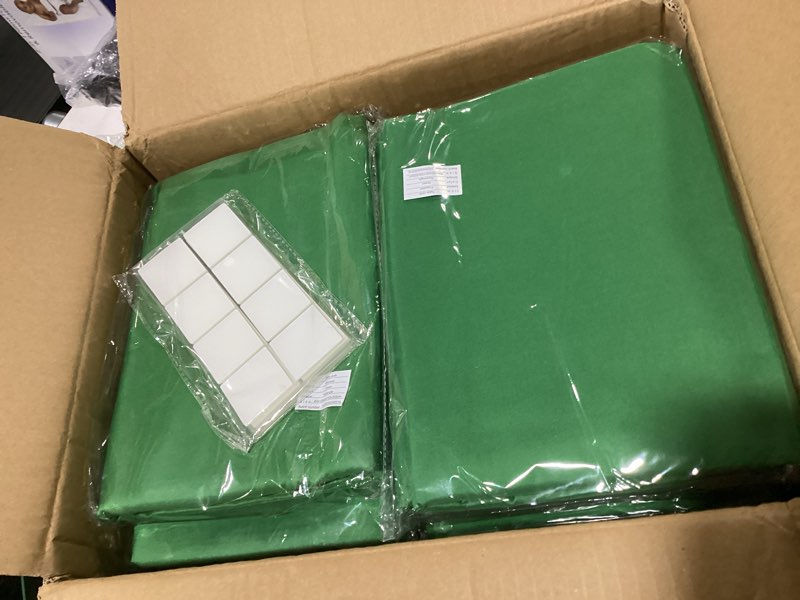 Condition photo showing New/Like New for showgeous 12 pack table cloth green tablecloth 60 x 126 inch table clothes for 8 foot rectangle tables, wrinkle resistant washable polyester table cover for wedding parties banquet dining green 12 pack - 60 x 126 inch