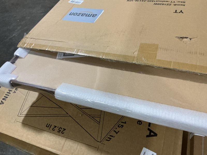 Condition photo showing New/Like New for yaetm minimalist 24x36 poster frame – solid walnut wood frame 24 x 36 for picture & art print, lightweight, horizontal and vertical wall hanging for photo gallery (single, walnut) 24x36 - 1 pack walnut