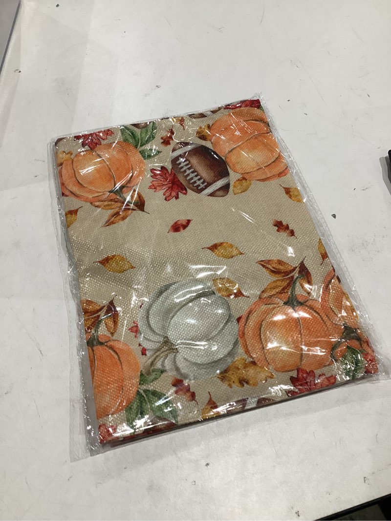 Condition photo showing New/Like New for XCHI Fall Football Pumpkin Maple Leaves Placemats Set of 6 Table Mats for Party Home Kitchen Dining Table Decorations 12x18 Inch Placemats Set of 6?12x18 Inch?