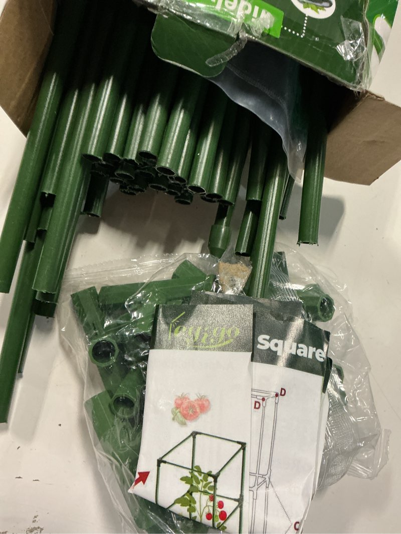 Condition photo showing Good Condition for legigo 2 pack square tomato cages- 45 inch heavy duty tomato trellis for climbing plants outdoor, tomato plant support stakes cage garden trellis for garden raised garden bed cucumbers vegetables 2 45 inch