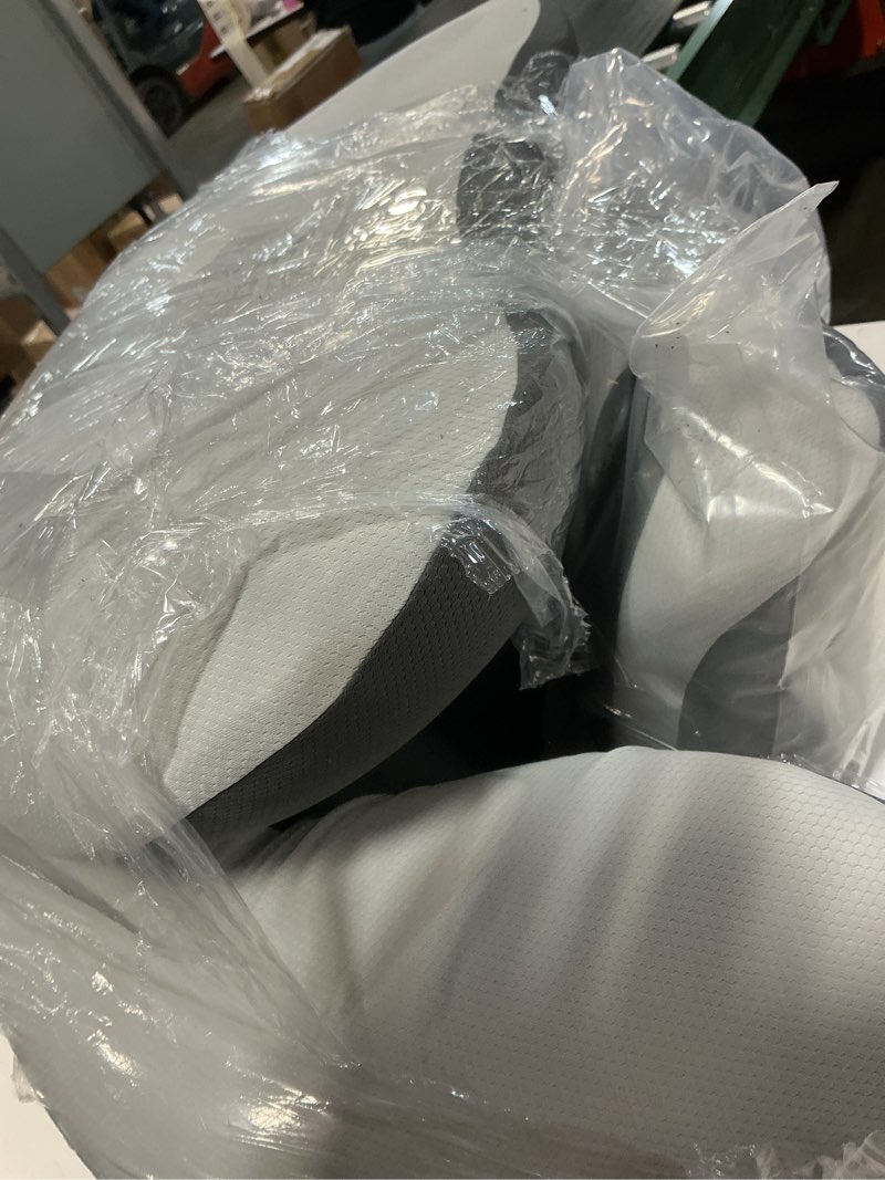 Condition photo showing As Is for reading pillow for sitting in bed, 22”h bed rest pillows with arms, back pillows for sitting up, ergonomic lumbar support cushion for reclining, gaming, work, resting, watching tv, (grey&darkgrey)