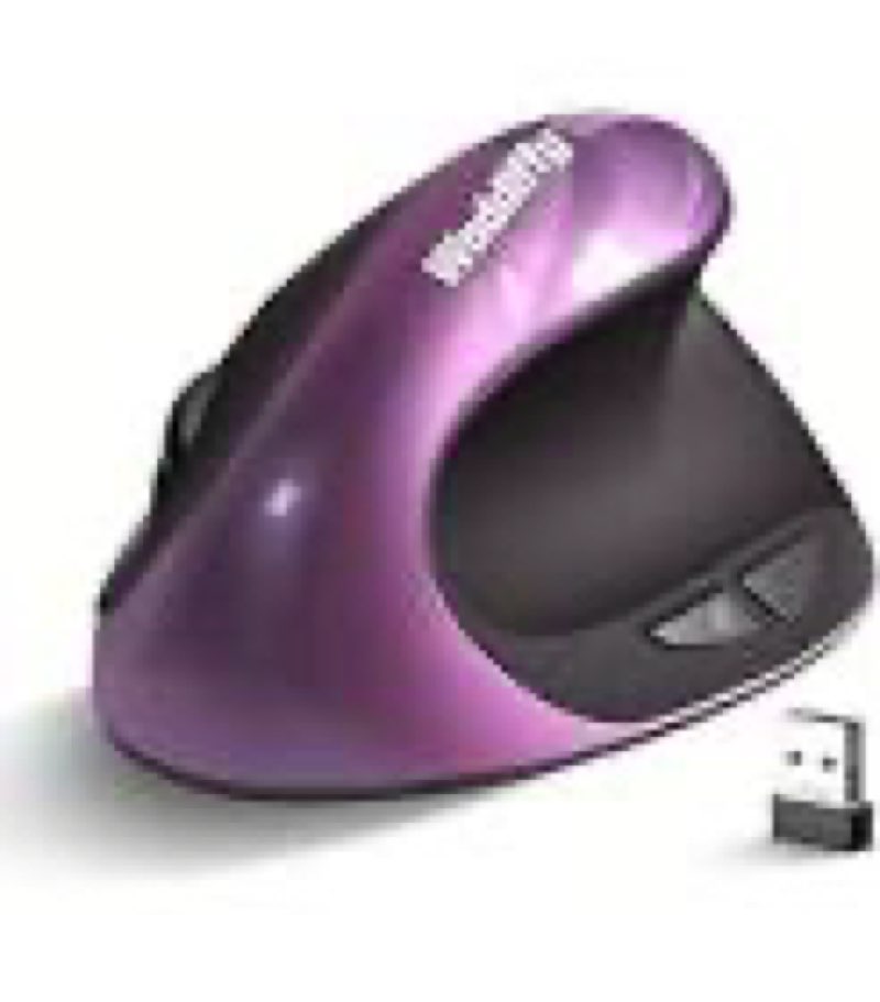 SABLUTE MAM3 Ergonomic Mouse, Rechargeable Wireless Vertical Mouse with 4 Adjustable DPI for Small/Medium Hands, Dual-Device Connectivity for Computer/Laptop,Bluetooth Mouse for Window,Mac OS,Purple