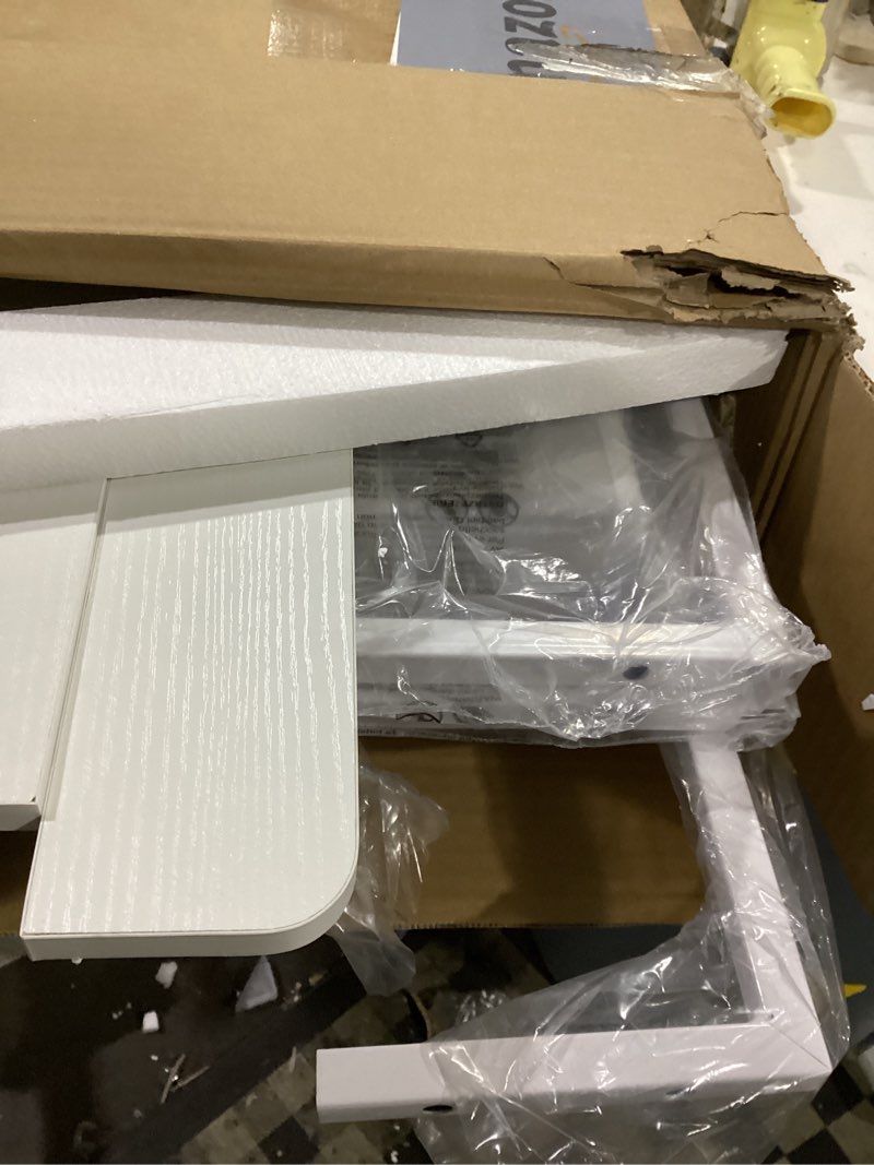 Condition photo showing As Is for white dresser for bedroom with power outlets and led lights narrow 8 fabric drawers dressers tall storage tower unit for entryway closet hallway living room sturdy steel frame wooden top
