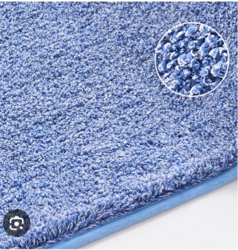 Douceur blue bathroom rugs non slip super soft microfiber bath mats