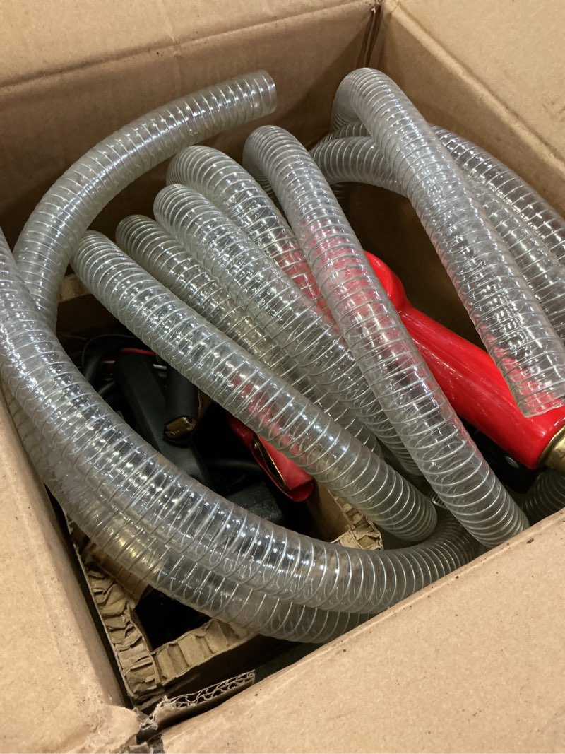 Condition photo showing As Is for 12v 15gpm self-priming fuel transfer pump kit, diesel transfer pump with auto-off nozzle & hoses for diesel, kerosene, machine oil, and transformer oil