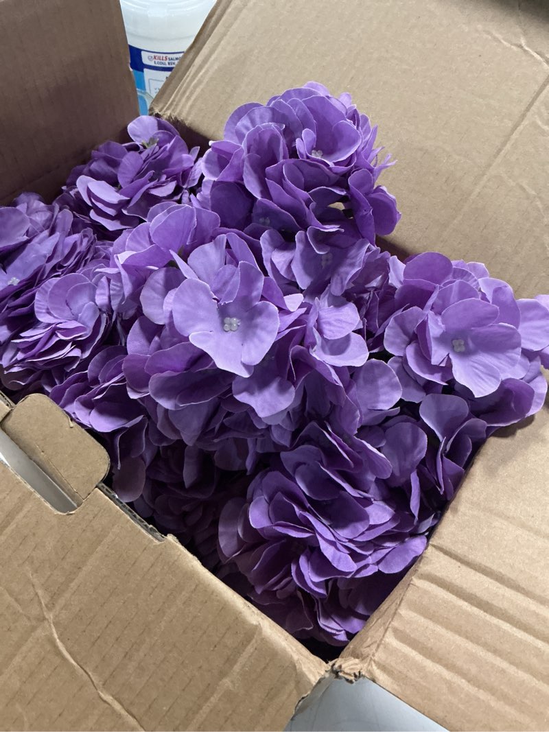 Condition photo showing Good Condition for aviviho 65pcs lavender fake flowers hydrangea artificial flowers bluk (not squished, no steaming nee
