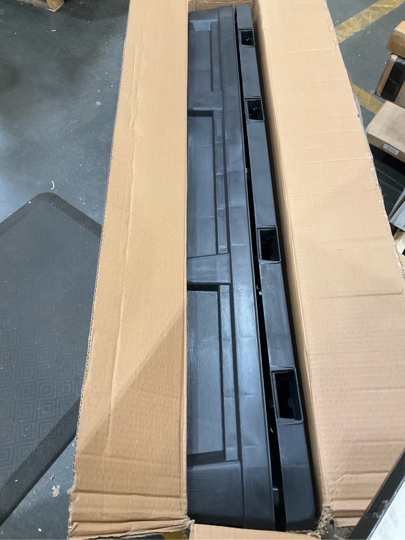Condition photo showing Good Condition for keter kentwood 92 gallon resin deck box-organization and storage for patio furniture outdoor cushions, throw pillows, garden tools and pool floats, dark grey