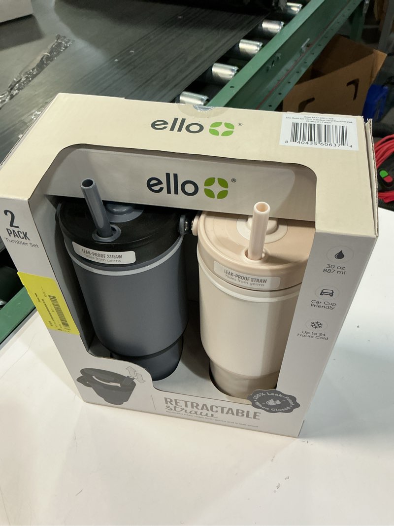 Condition photo showing New/Like New for ello oasis go 30oz leak-proof stainless steel tumbler, 2 pack