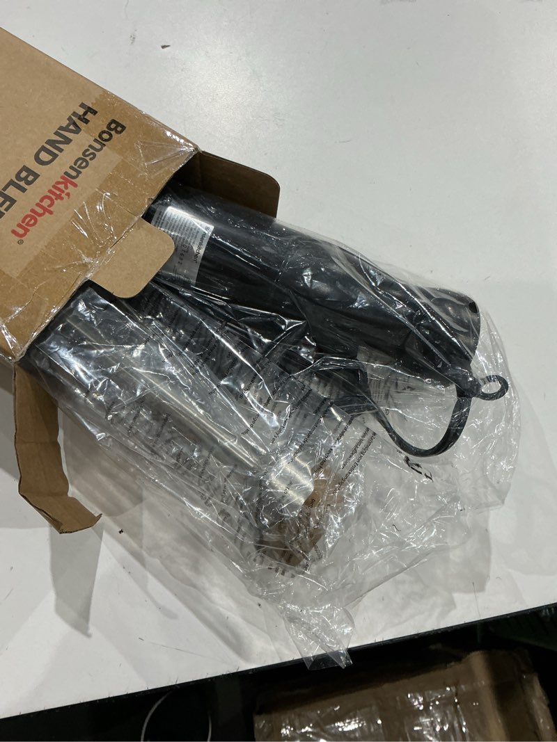 Condition photo showing Good Condition for bonsenkitchen hand blender, immersion blender with 2 mixing speed, electric handheld mixer portable stick mixer with stainless steel blades for soup, smoothie, puree, baby food black single