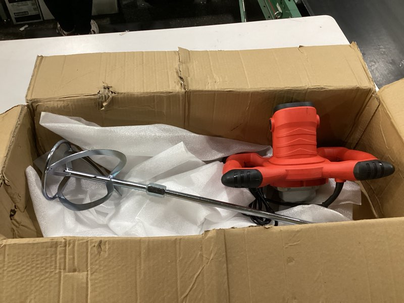 Condition photo showing Good Condition for imaycc cement mixer 2100w, portable concrete mixer, 110v handheld mud mixer for motar,paint, grout, plaster, thinset,fodder stirring tool black