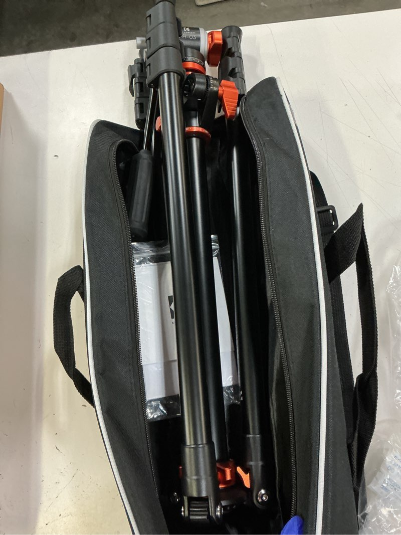 Condition photo showing Good Condition for k&f concept 90''/230cm overhead camera tripod, horizontal shooting video tripods with fluid head heavy duty, detachable monopod, for indoor and outdoor use t254a7+fh-03
