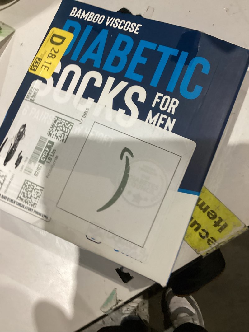 Condition photo showing New/Like New for doctor's select diabetic socks for men - 6 pairs non binding stretch top, bamboo viscose mens diabetic socks large black - 6 pairs