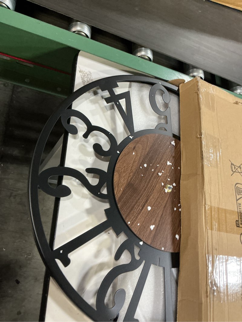 Condition photo showing Good Condition for leike large wall clocks,silent,non ticking,battery operated big retro round modern wood wall clock for living room, bedroom,dinning room,farmhouse,office,home decor-20 inch(black-arabic number) 20 in black wood-arabic number