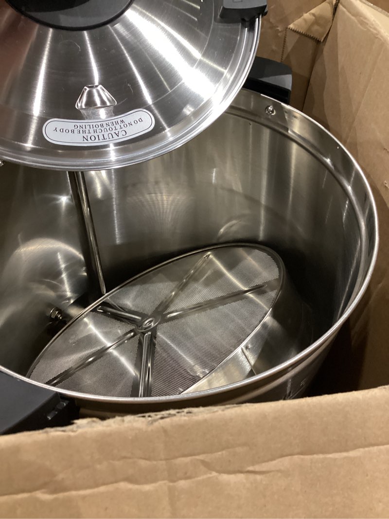 Condition photo showing Good Condition for sybo sr-cp-100b commercial grade stainless steel percolate coffee maker hot water urn for catering, 100-cup 16 l, metallic 16l metallic