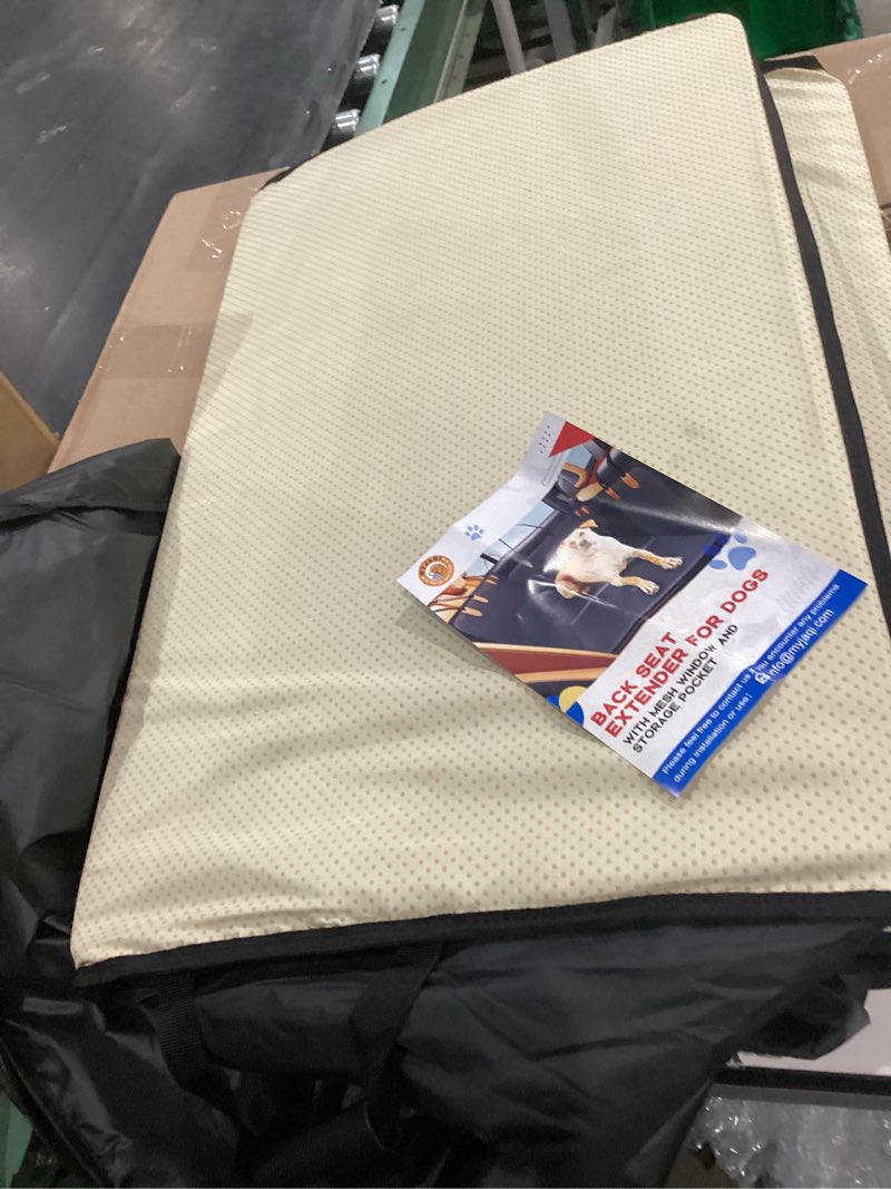 Condition photo showing Good Condition for back seat extender for dogs, waterproof dog car seat cover for back seat with hard bottom, 2026 upgraded material, anti scratch, safer, easy to use and clean, holds 400lbs black+orange large