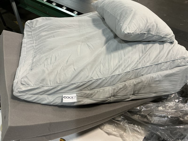 Condition photo showing As Is for coop home goods adjustable wedge pillow, ergonomic memory foam pillow for elevated leg & back support, pregnancy, acid reflux, sleep comfort & recovery, certipur-us & greenguard gold certified