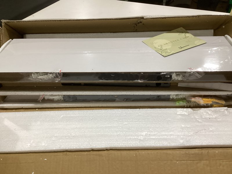 Condition photo showing Good Condition for Floating Shelves for Wall Set of 3, 24" White Wall Shelves for Home Decor, Frame Display White Floating Shelf for Living Room, Bedroom, Bathroom, Kitchen 24 Inch White