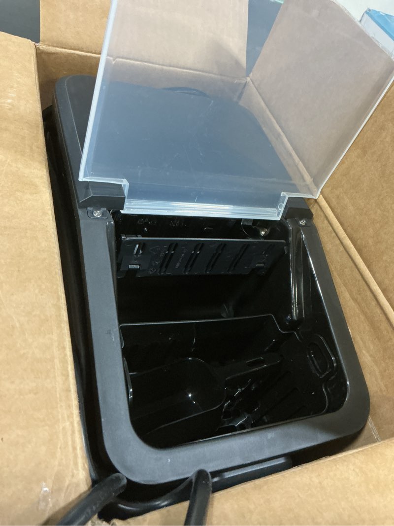 Condition photo showing Good Condition for igloo portable ice maker with scoop & basket- ice maker with led control panel & 1.5 quart water tank-ice cube maker produces 26 lbs. of ice in 24 hours with 8 large or small cubes in 7 minutes- black black 26 lb