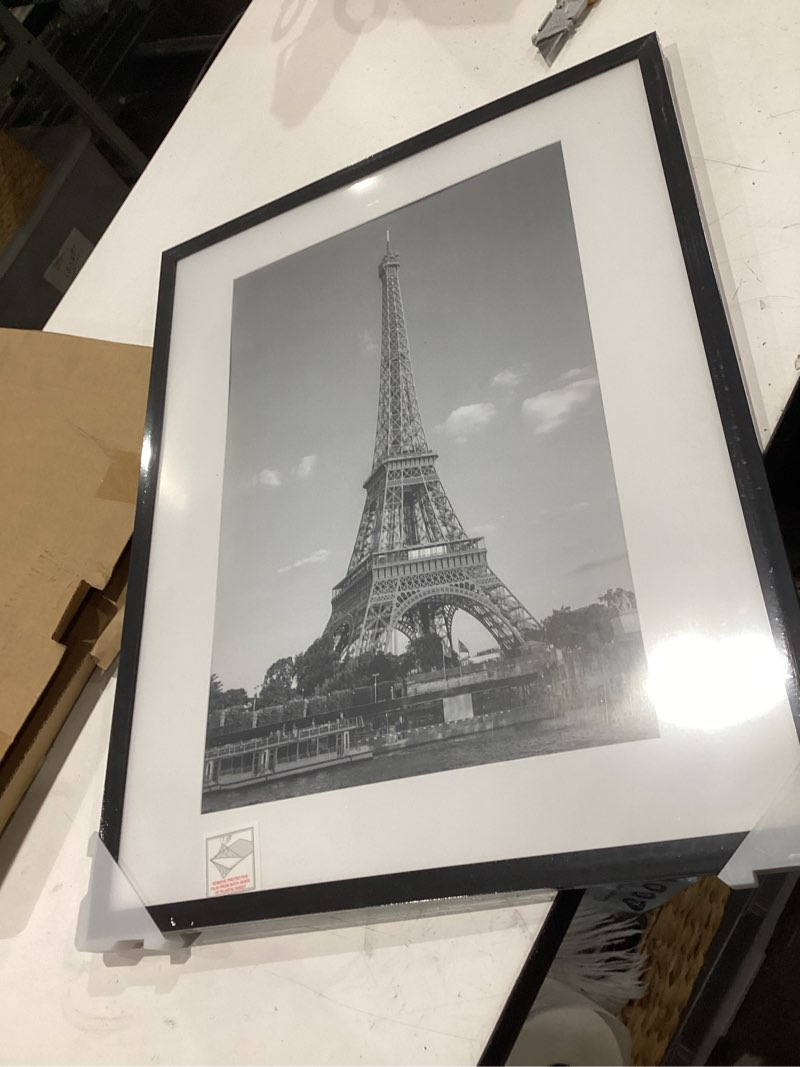 Condition photo showing Good Condition for upsimples 17x22 picture frame, display pictures 12x18 with mat or 17 x 22 without, wall hanging poster frames, black, 1 pack black 17x22