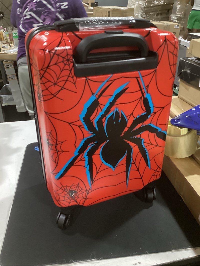 Condition photo showing Good Condition for sanwuta 3 pcs spider luggage sets 18 inch carry on rolling suitcase backpack neck pillow travel set gift for kids boys